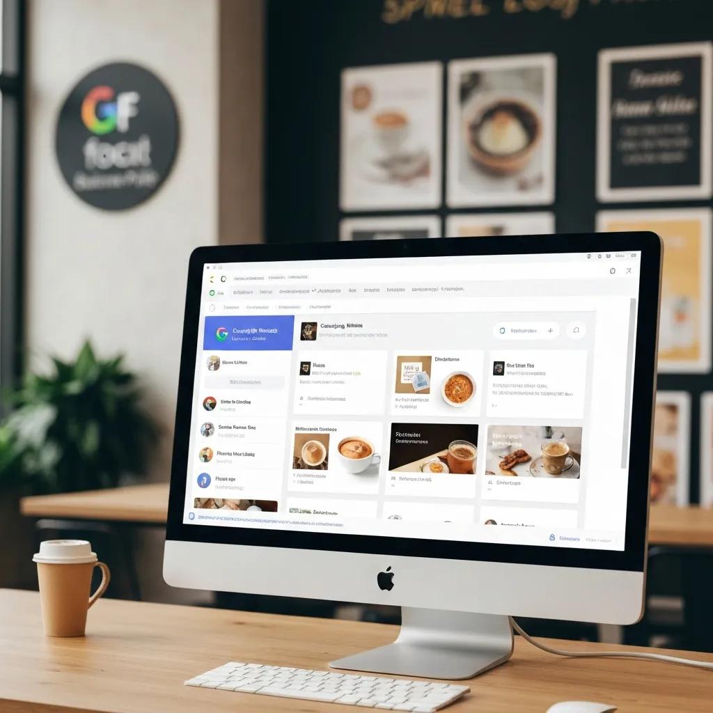 Optimized Google Business Profile displayed on a computer, illustrating key attributes for local SEO