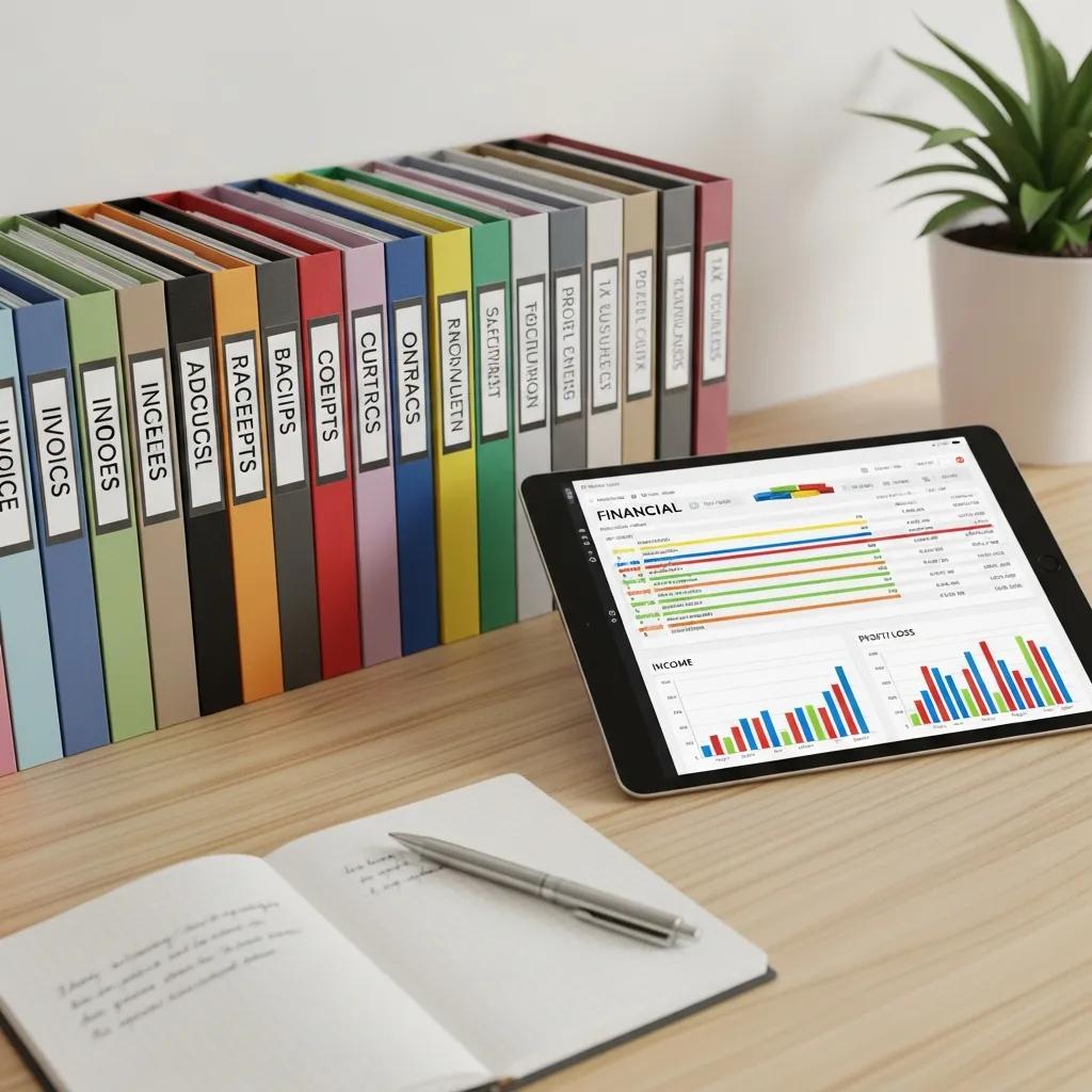 Organized filing system with financial records, emphasizing effective preparation for a CRA tax audit