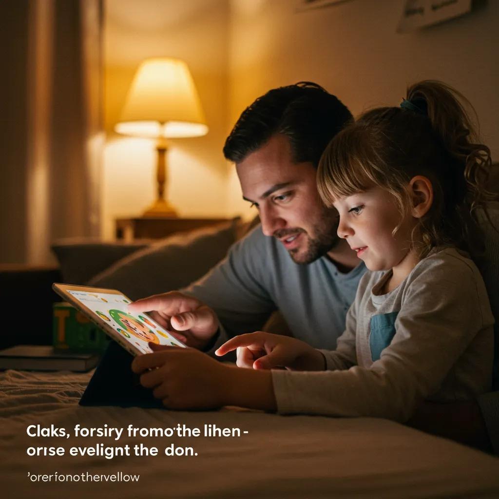 Parent and child engaging in a digital activity, highlighting emotional intelligence in a digital context