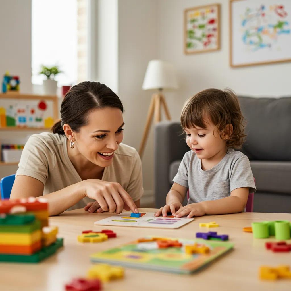 Parent and child engaging in a learning activity at home, showcasing the importance of parental involvement in early childhood education.