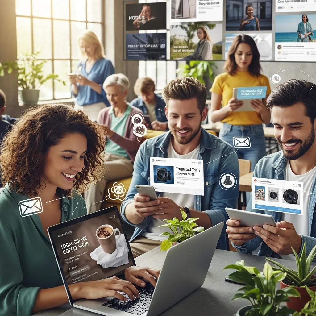 People using devices receiving personalized ads tied to email-based profiles