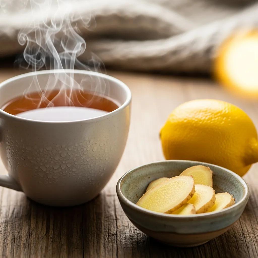 Peppermint tea and ginger for quick bloating relief