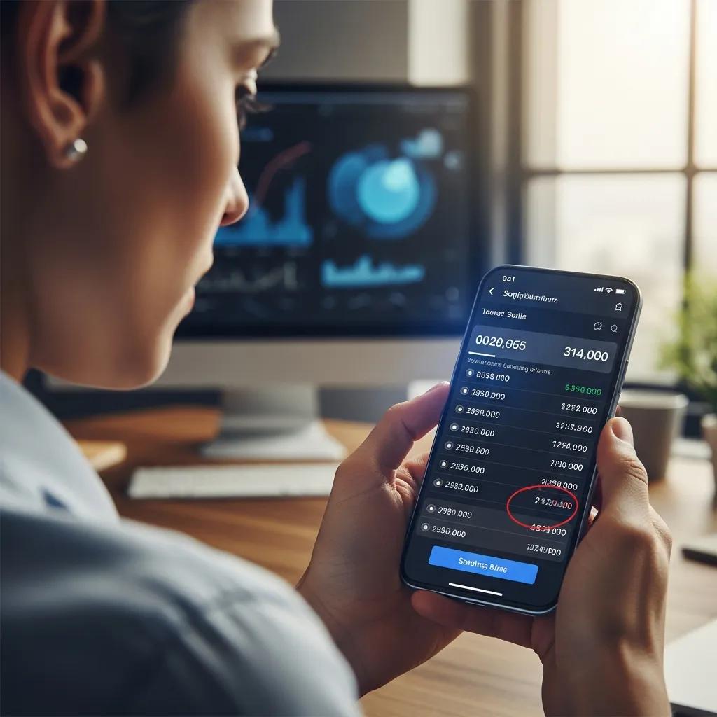 Person analyzing a suspicious crypto wallet screenshot on a smartphone Person analyzing a suspicious crypto wallet screenshot on a smartphone