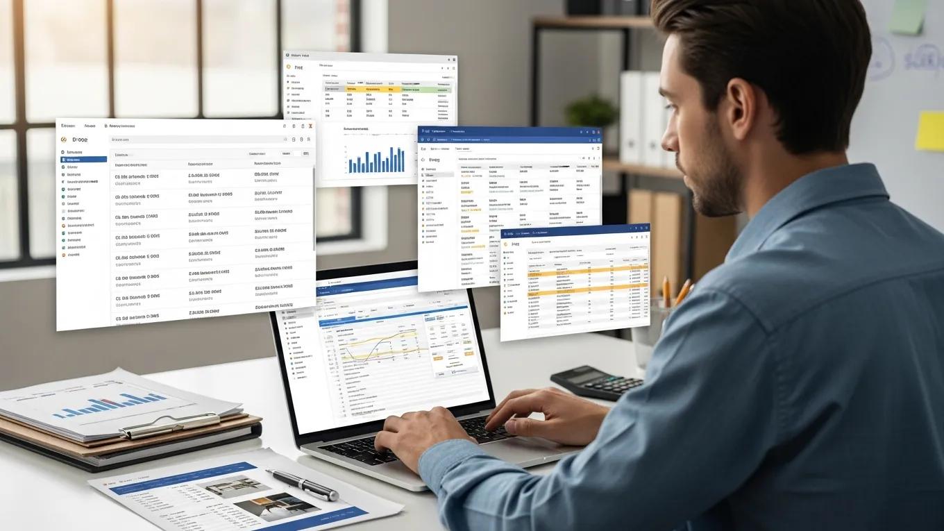 Person analyzing cost estimation methodologies for FF&E budgeting