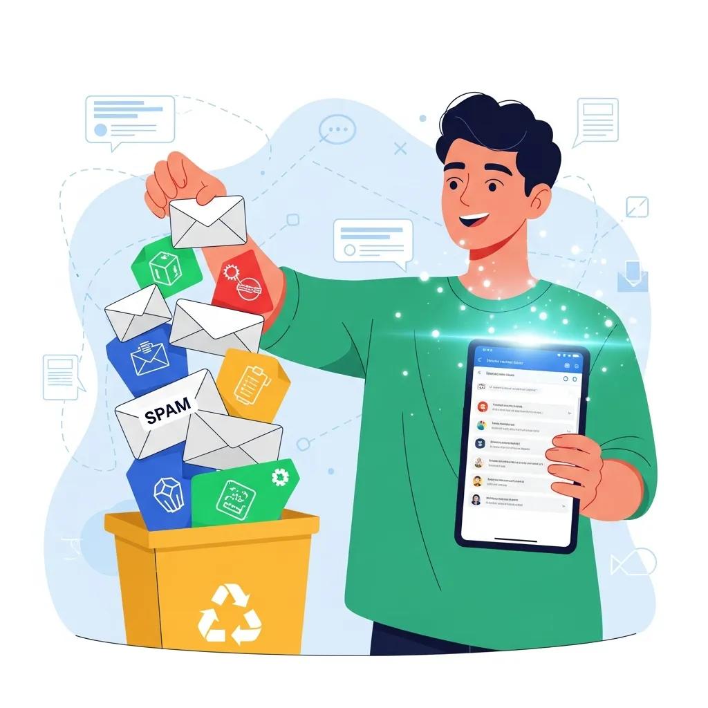 Person discarding unwanted mail in a recycling bin, representing the privacy benefits of using disposable emails