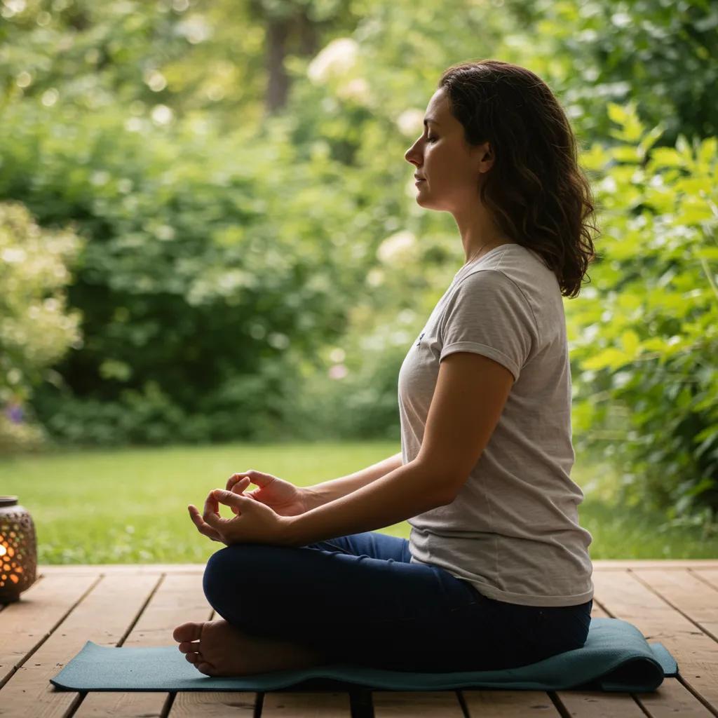Person meditating in a tranquil setting, symbolizing emotional healing and regulation