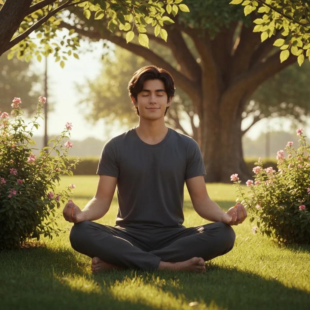 Person practicing mindfulness in a tranquil outdoor setting — building clearer self‑perception