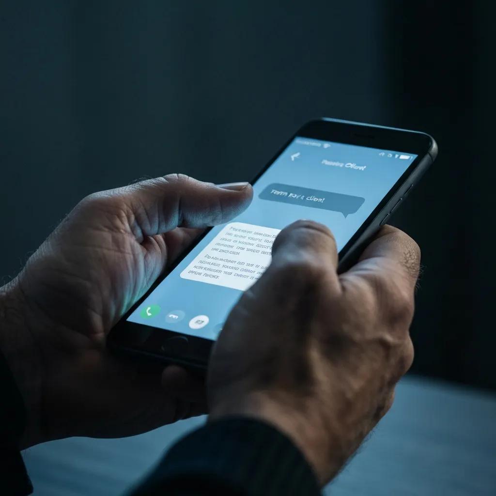 Private detective speaking with a client on a smartphone