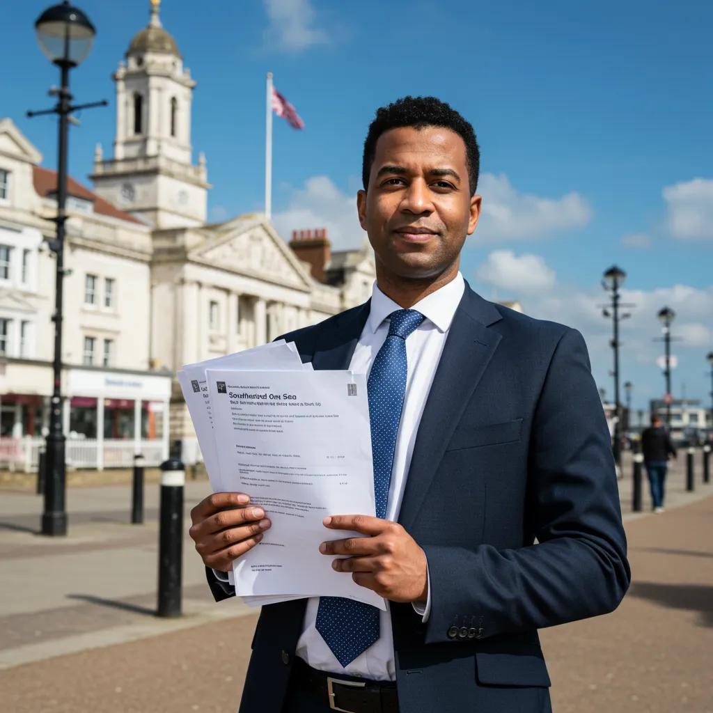 A professional process server delivering legal documents in Southend-on-Sea, highlighting our commitment to local expertise and discreet service