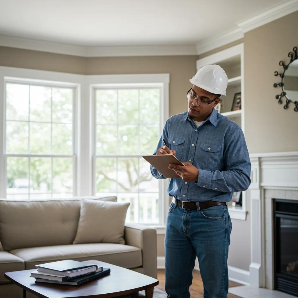 Professional appraiser inspecting a home interior for valuation