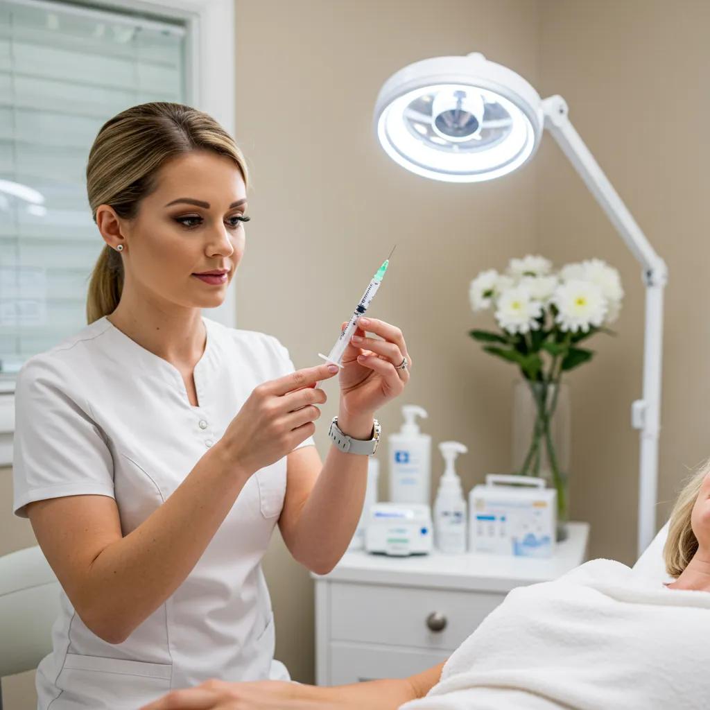 Professional Botox treatment in a serene medical spa environment