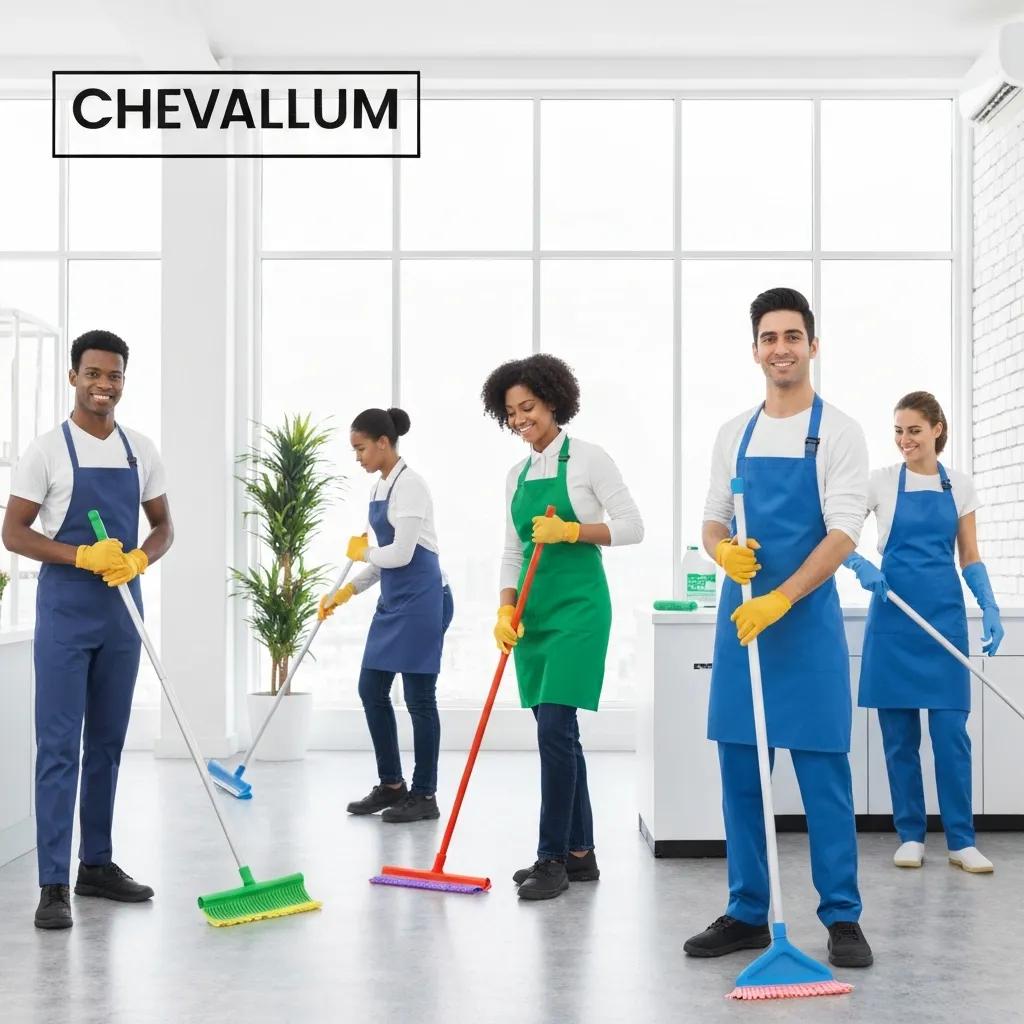 Divine Cleaning team using eco‑friendly products in a Chevallum commercial space