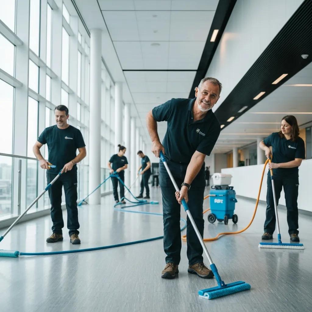 Local commercial cleaning team in an office — professional and reliable service