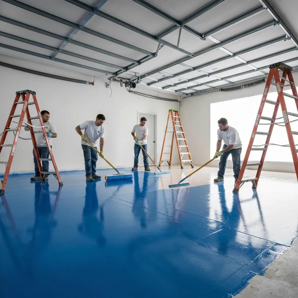 Professional polyaspartic garage floor installation