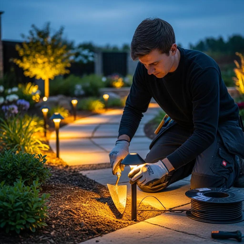 Professional lighting installer ensuring quality and safety during installation