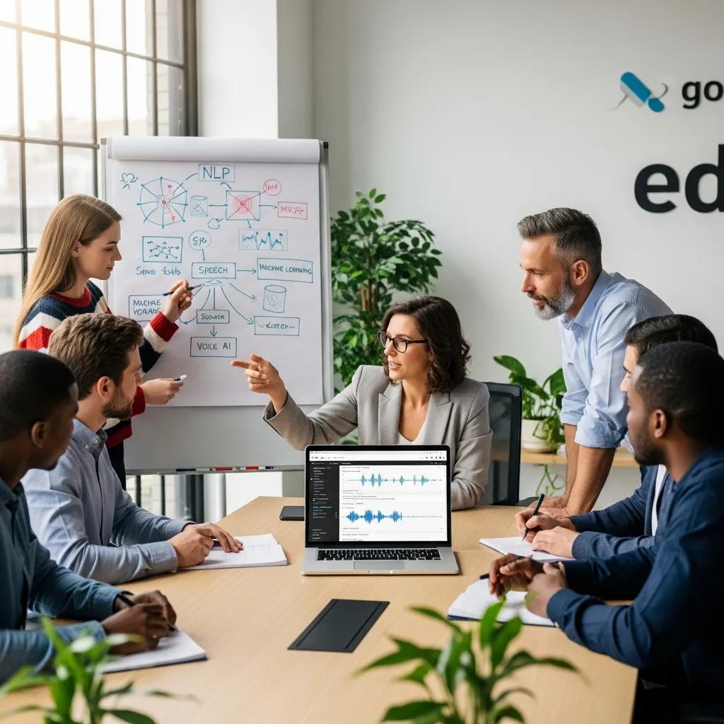 Team planning a Voice AI deployment in a modern office