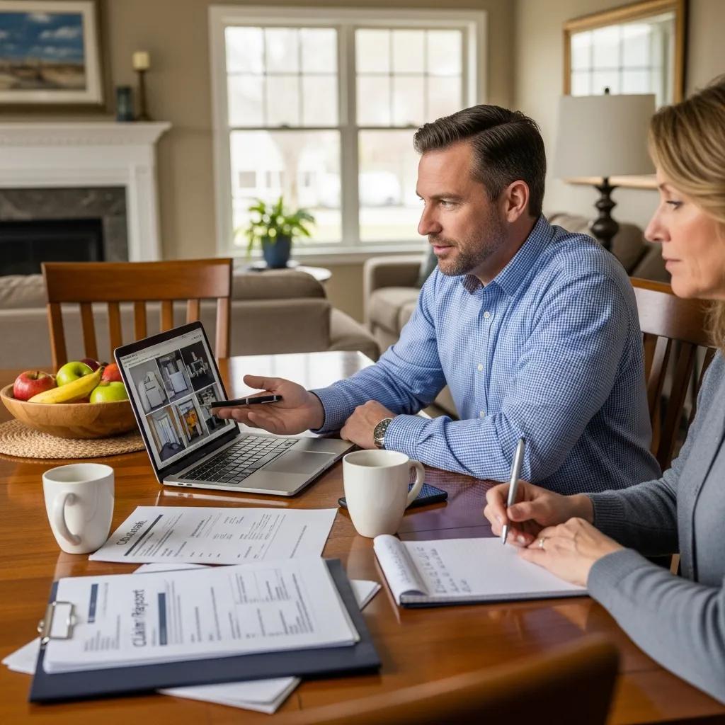 Public adjuster consulting with a homeowner about a property damage claim — professional support and advocacy