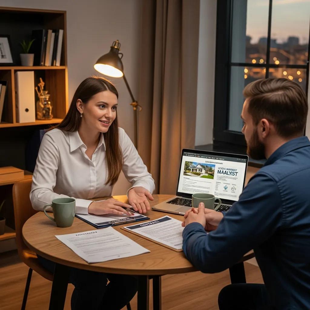 Real estate agent assisting a first-time home seller, emphasizing client support services