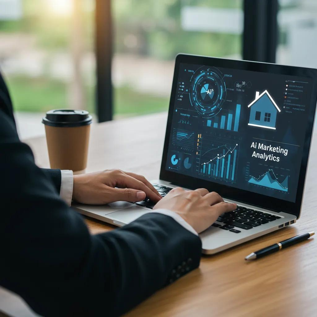 Real estate agent utilizing AI marketing tools to enhance home selling strategies Real estate agent utilizing AI marketing tools to enhance home selling strategies