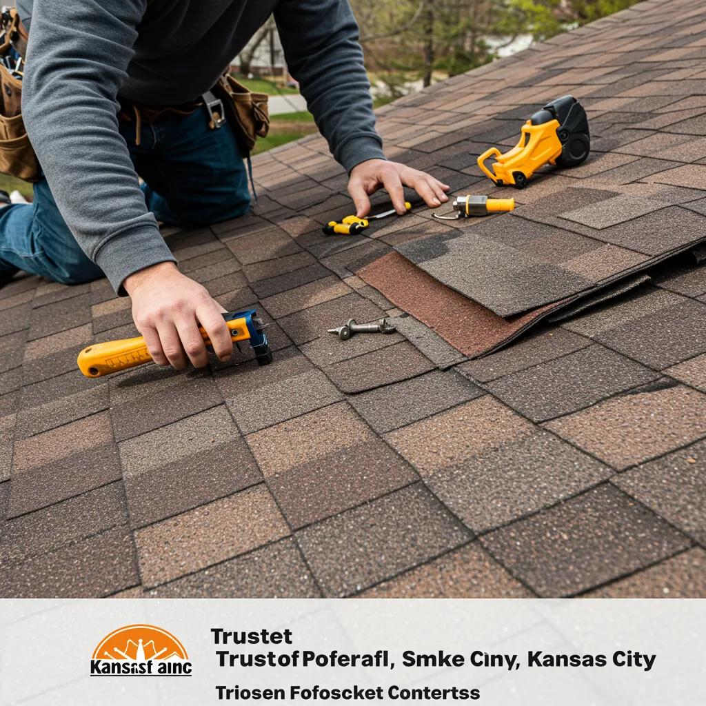 Roofing contractor inspecting a roof, showcasing various roofing materials and services