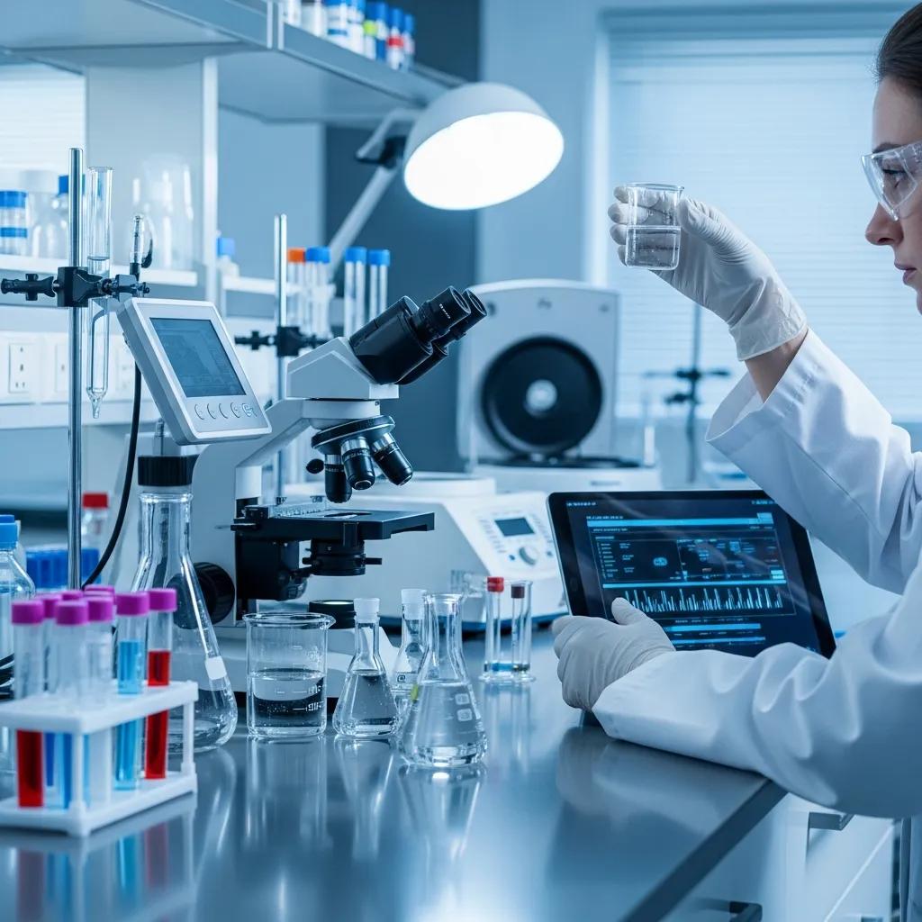 Scientists validating performance supplement ingredients in a laboratory