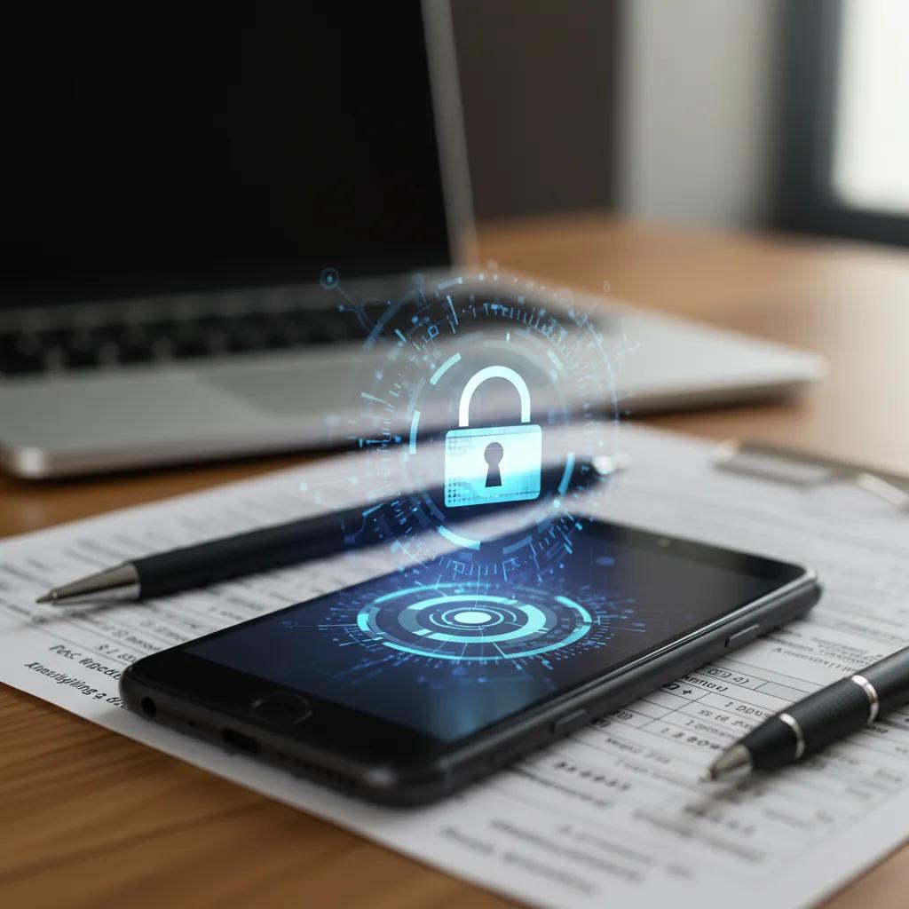 Secure communication device symbolizing confidentiality in private investigations