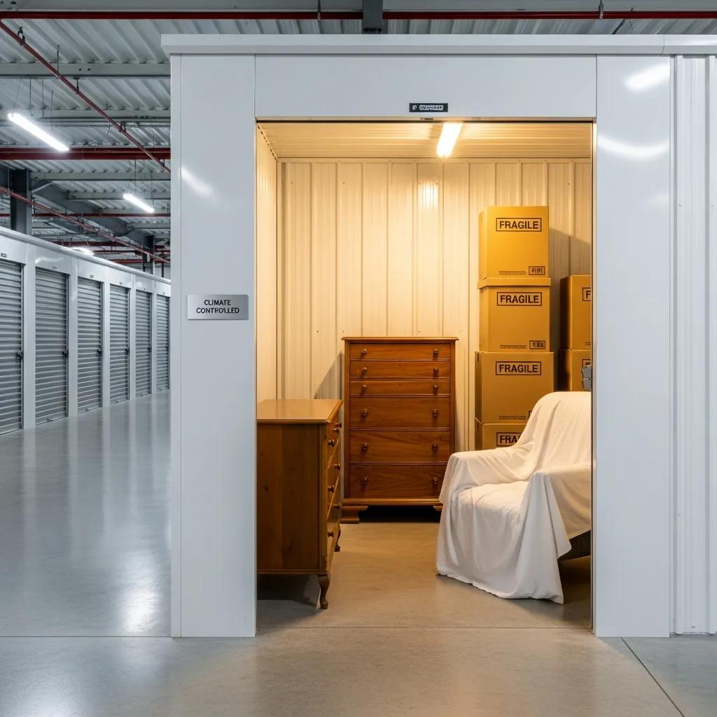 Secure storage units with climate control, organized and clean