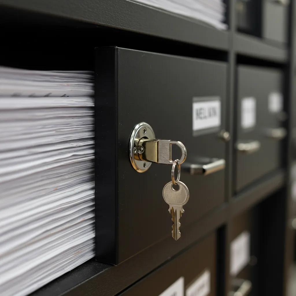 Secure storage of legal documents representing compliance and discretion