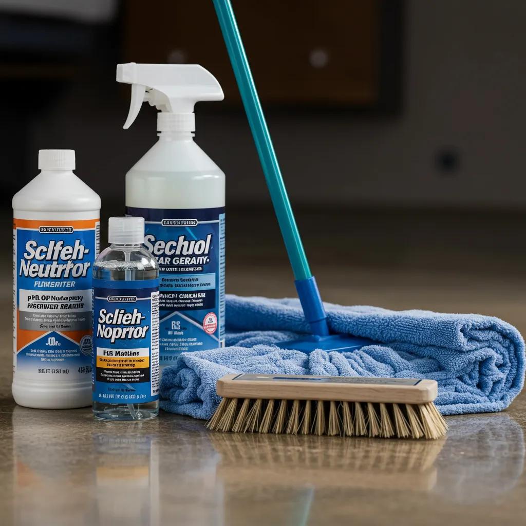 Selection of safe cleaning products and tools for epoxy garage floors Selection of safe cleaning products and tools for epoxy garage floors