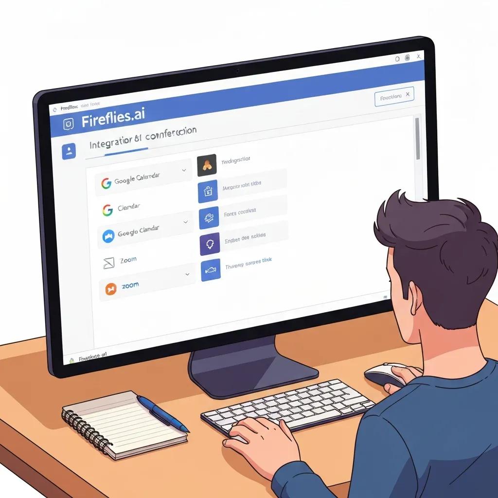 Setting up Fireflies.ai for QA meetings with integration options displayed