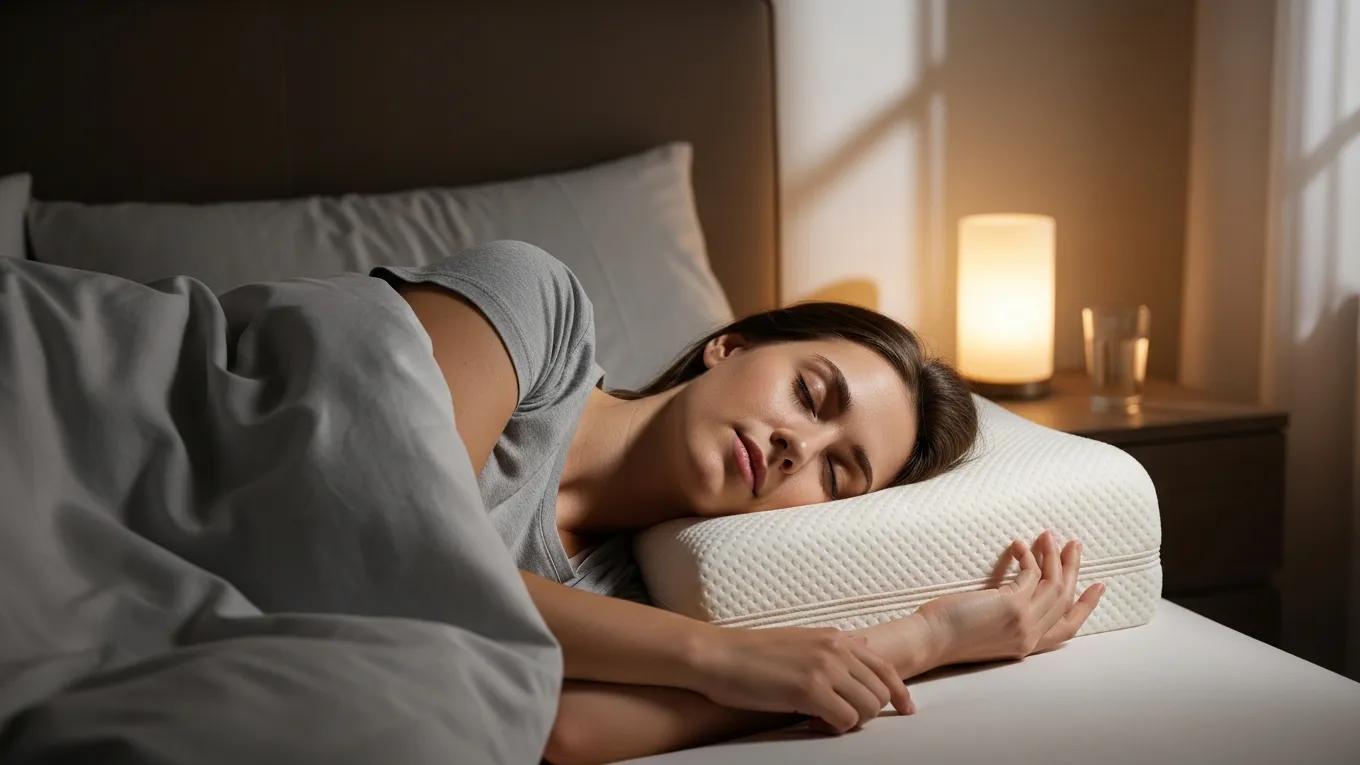 Side Sleeper Using A High-Loft Memory Foam Pillow For Optimal Neck Support Side Sleeper Using A High-Loft Memory Foam Pillow For Optimal Neck Support