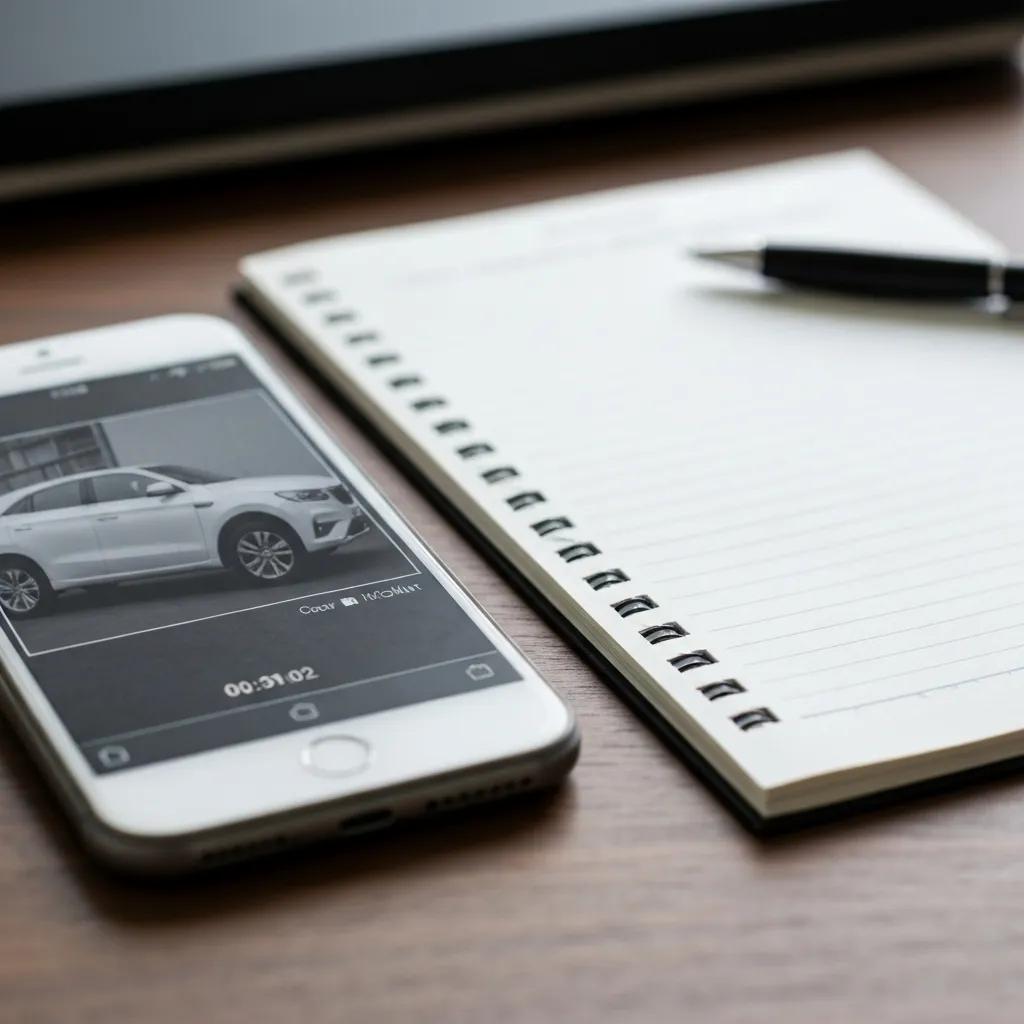 Smartphone showing timestamped photo of vehicle readiness, emphasizing effective documentation for transport claims