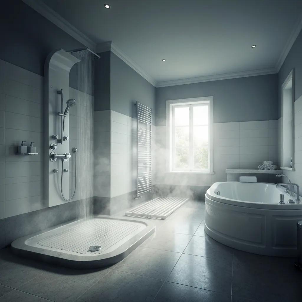 Spa-like bathroom features including multi-head shower and freestanding tub Spa-like bathroom features including multi-head shower and freestanding tub