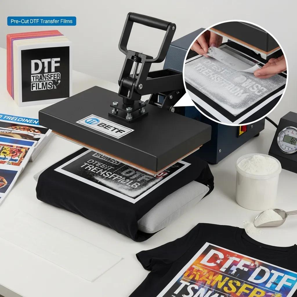 Applying a DTF transfer to fabric using a platen heat press, step by step