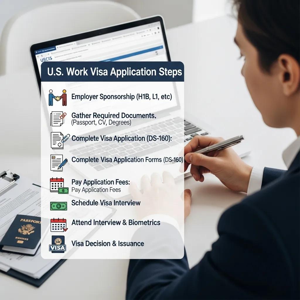 Step-by-step process for applying for a U.S. work visa Step-by-step process for applying for a U.S. work visa