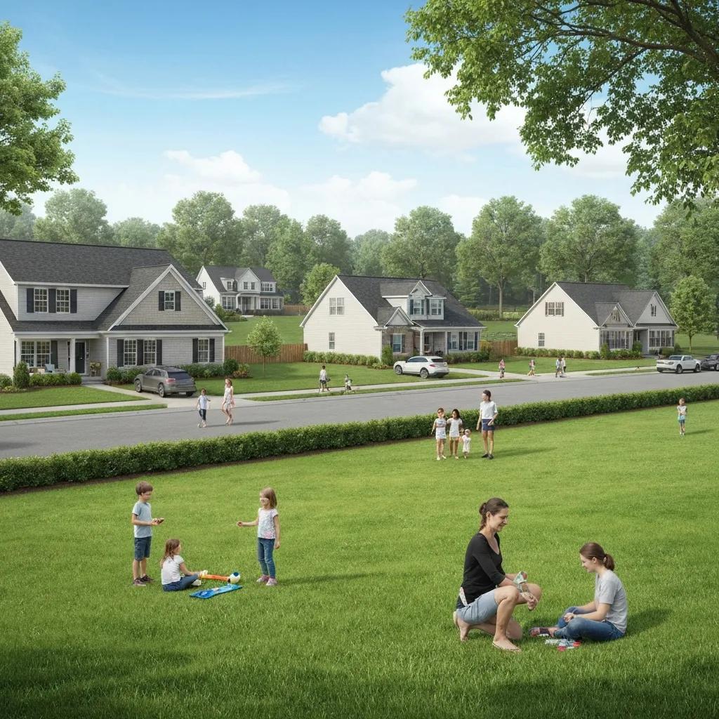 Glen Allen neighborhood with families enjoying parks and outdoor activities