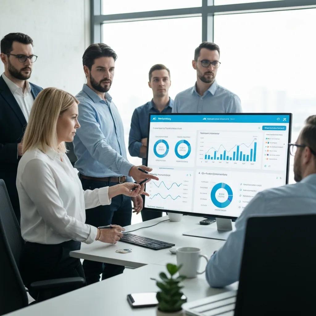 Team reviewing AI visibility metrics to surface conversion opportunities