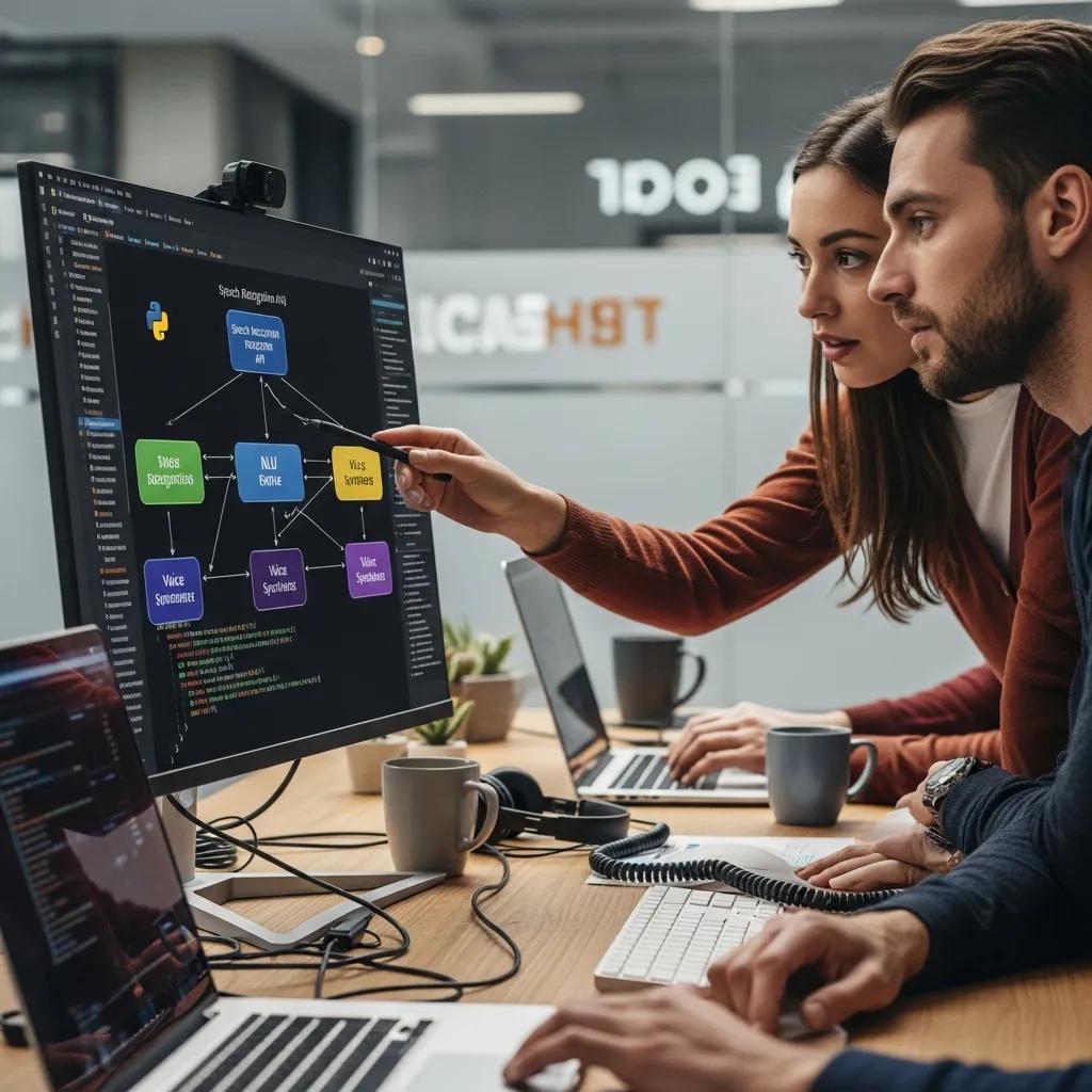 Engineers integrating Voice AI with CRM and telephony systems