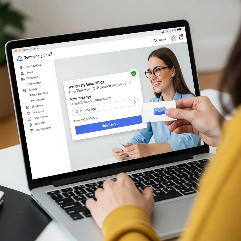 Temporary inbox showing a verification code