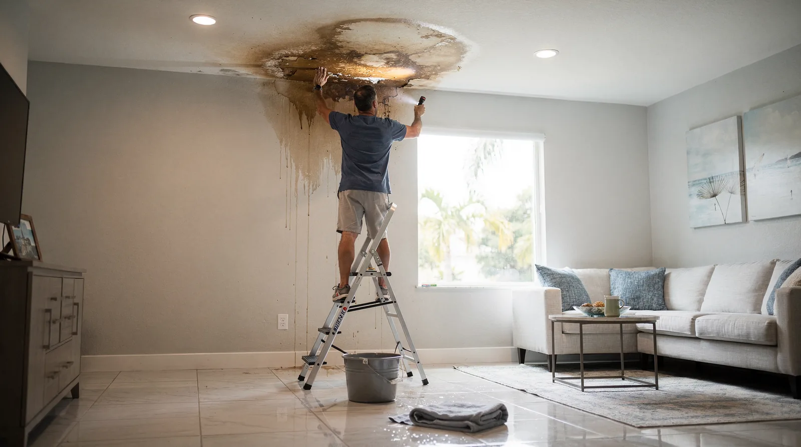 Checking for leaks is a recommended first step when temperatures rise in South Florida.; Summer