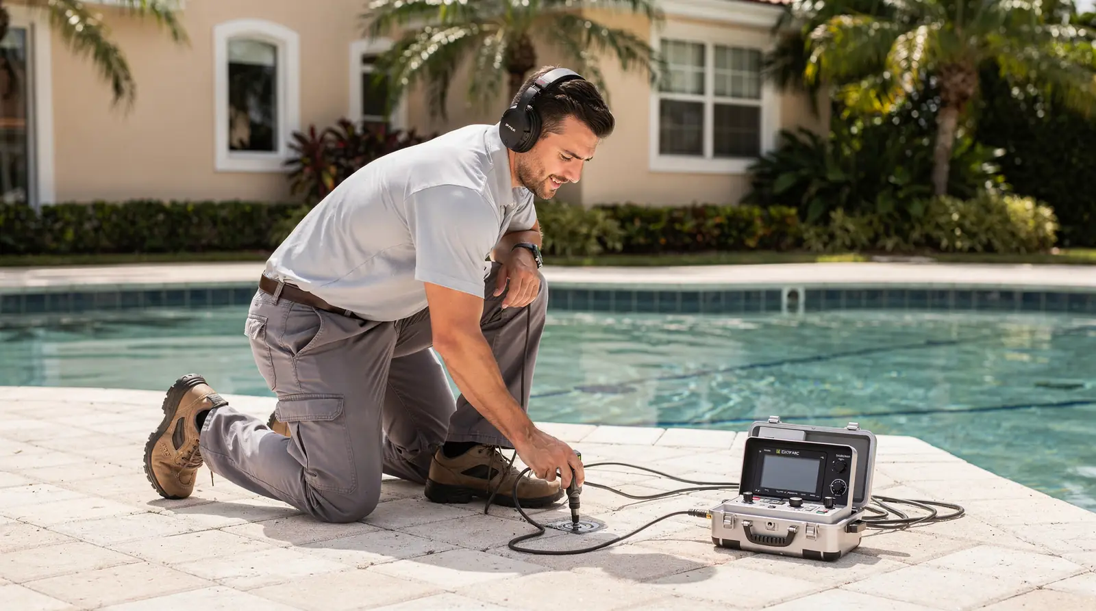Leak detection service in Palm Beach Gardens FL requires the same non-invasive, technology-based approach as