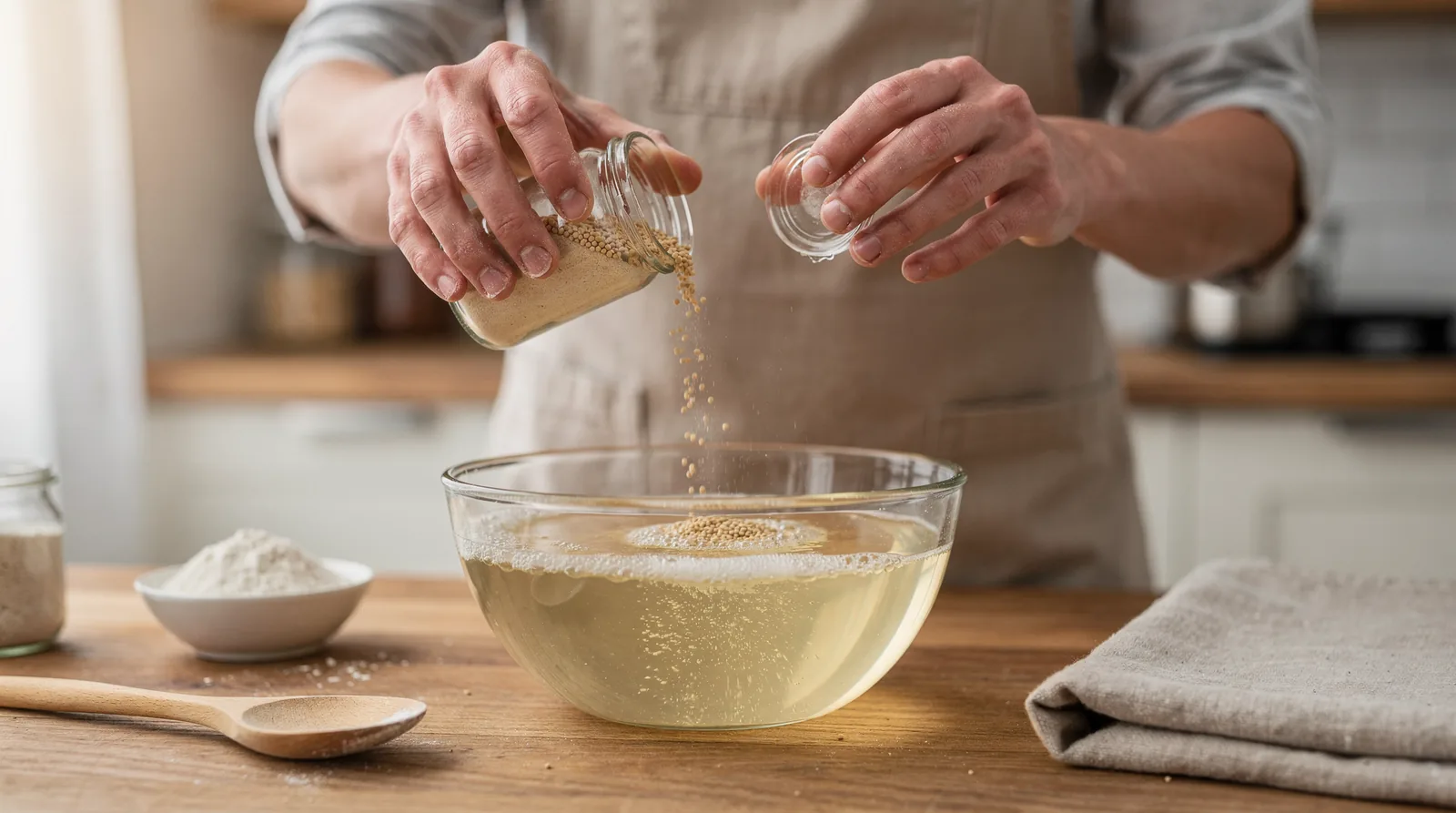 Yeast converts carbohydrates into carbon dioxide and alcohol, and that gas is what makes dough