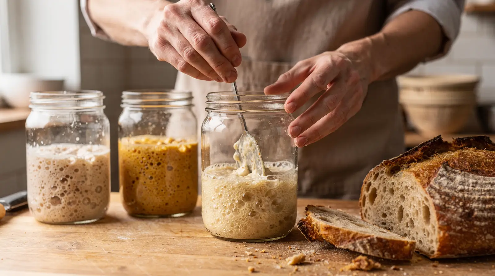 The founder was drawn to sourdough because flour, water, and time transform into something alive