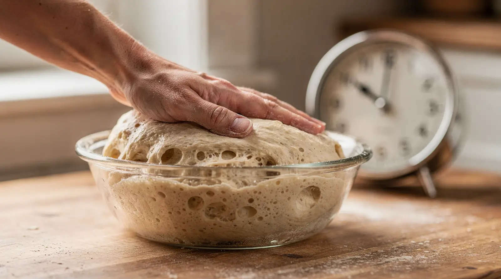 Sourdough flavor develops from an interplay of time, temperature, and the microorganisms living