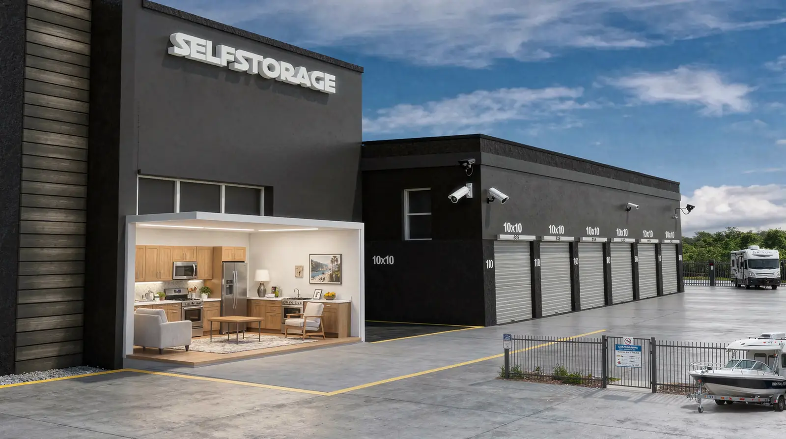 A 10x10 unit is comparable to half a garage and can typically hold the contents