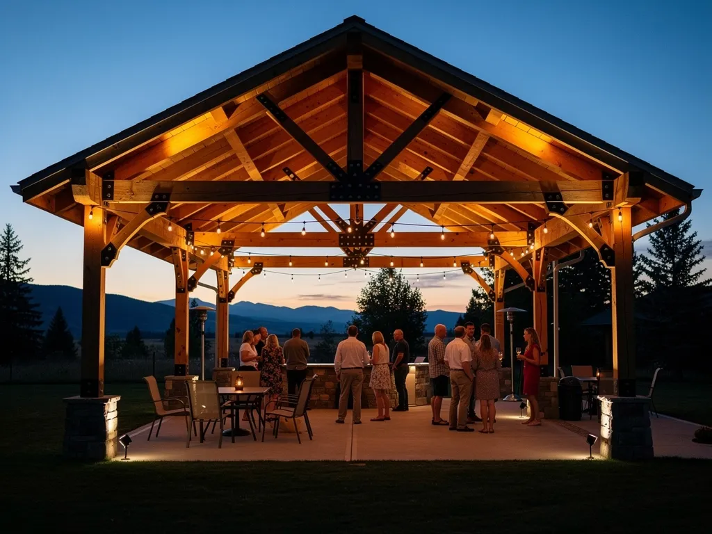 6. An Entertaining Pavilion With Integrated Lighting