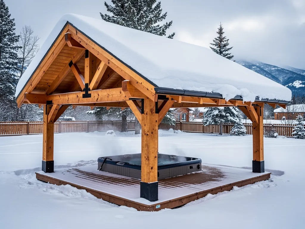 5. A Hot Tub Cover Built For Snow Load