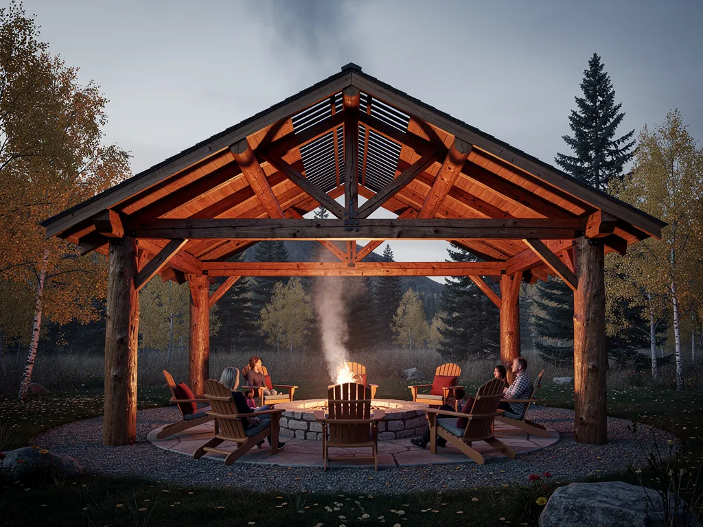 4. A Fire Pit Shelter For Three-Season Use