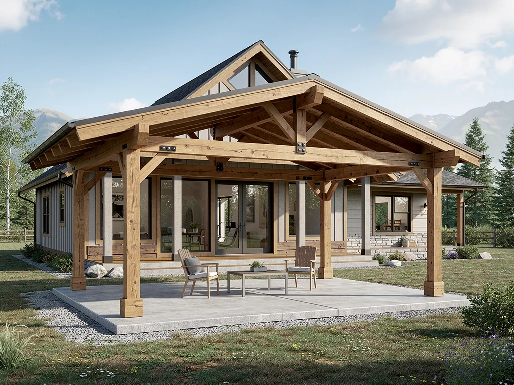 8. An Attached Porch Style Pavilion