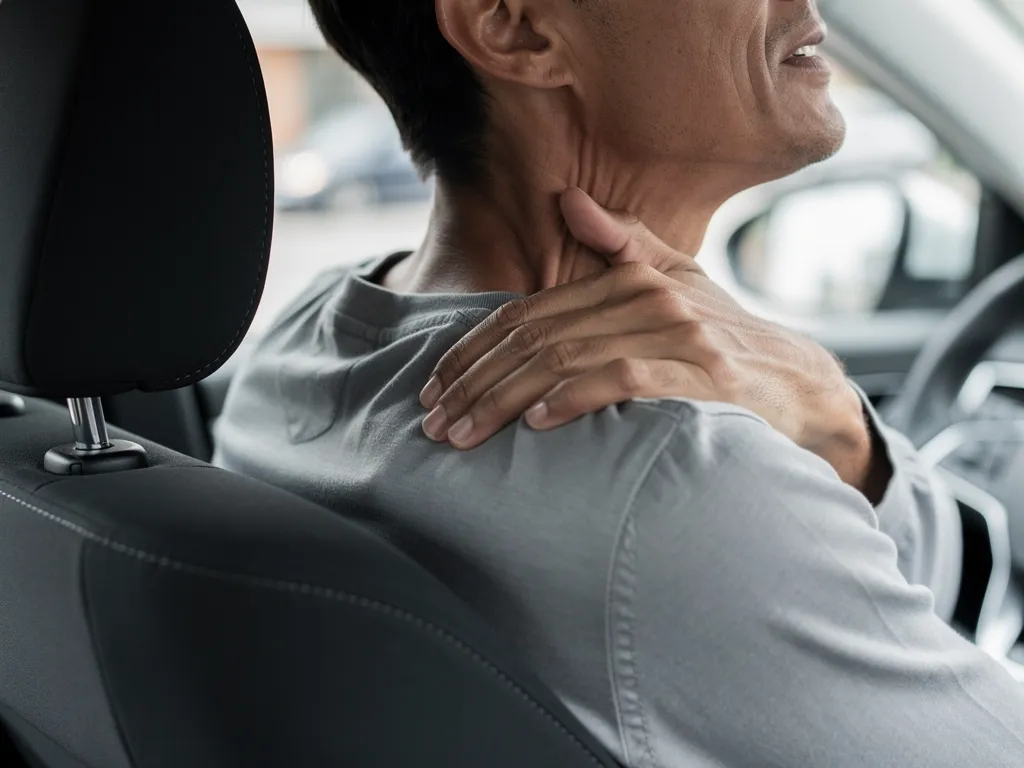 Whiplash symptoms can include headaches, dizziness, loss of neck or shoulder mobility, and upper back